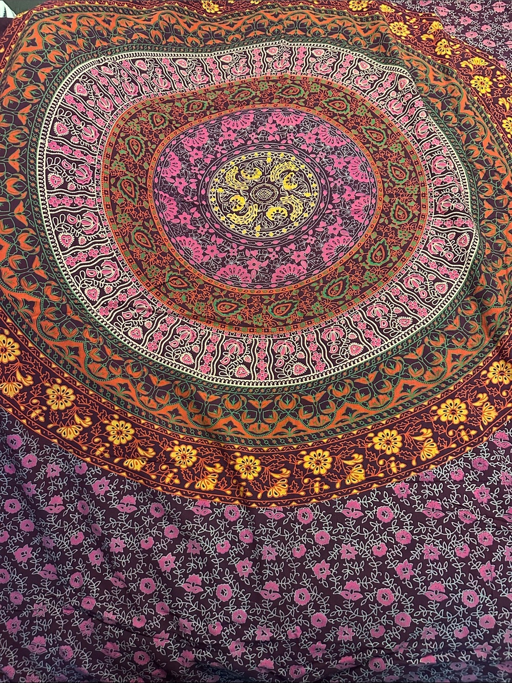 Bohemian Mandala Wall Tapestry - Pink, Purple & Orange